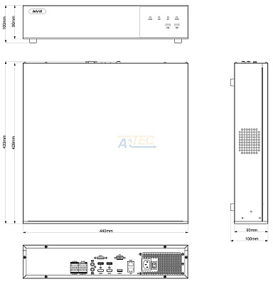 ATEC-NV64-696 IP видеорегистратор, 12 Мп, 64 канала
