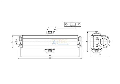 ATEC-D206E-SI Дверной доводчик, EN4/5, до 100 кг