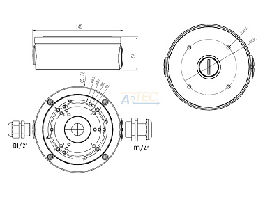 ATEC-B320 Коммутационная коробка, D138x54
