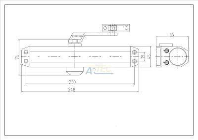 ATEC-D230E-Br Дверной доводчик, EN5/6, до 120 кг